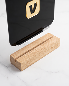 Soporte acrílico para letrero QR con base de madera, logotipos de códigos QR de redes sociales personalizados e iconos de menú para publicidad - Product Image 5