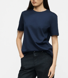 เสื้อยืดผู้หญิงแบบ OEM สั่งทำพิเศษ ผ้าฝ้ายออร์แกนิค 100% เป็นมิตรกับสิ่งแวดล้อม ระบายอากาศได้ดี ไม่เป็นขุย แห้งเร็ว ผ้าเจอร์ซีย์เรียบ จากโรงงาน - Product Image 2