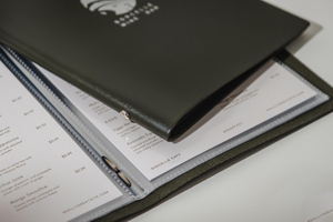 High End Genuine Leather Menu Holder Restaurant Menu Cover Custom Leather Menu <b>Folder</b> Luxury Wine Binder LMC-0149 - Product Image 2