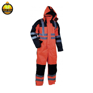 OEM High Visibility Cotton Workwear Safety Coverall Plus Size Reflective Factory Worker Coveralls - Product Image 5