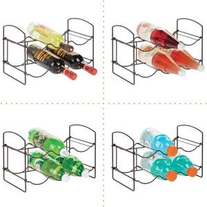 Metal Water Bottle Rack Storage Organizer Free-Standing Bottle Holder for Kitchen Countertop Pantry Fridge for Wine Beer Soda - Product Image 6