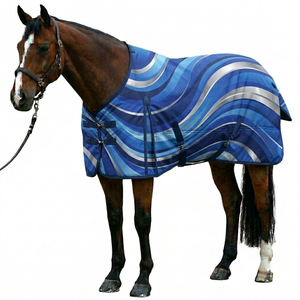 Couverture d'hiver pour chevaux, pour l'équitation et la pâturage en extérieur, fabriquée en polyester ripstop 600D avec sangles réglables. - Product Image 1