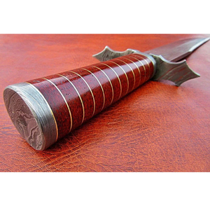 MORIAL SAGA Ensemble de couteaux Bowie en acier inoxydable forgé à la main, lame pleine longueur, manche en bois de rose, lame de 8 pouces, dentelé, pour camping en extérieur - Product Image 5