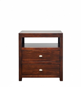 Wood Cascara <b>Trunk</b> Style Nightstand in <b>Coffee</b> Color for Bedroom and Living Room Furniture by P.D.T Modern Vietnamese Pine - Product Image 6