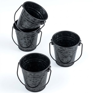 Seau en métal galvanisé noir en gros, mini-seaux avec poignées, seaux galvanisés pour la décoration d'événements à bas prix - Product Image 1