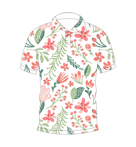 เสื้อกอล์ฟพิมพ์ลายดอกไม้พฤกษศาสตร์สำหรับผู้ชาย ผ้าโพลีเอสเตอร์คุณภาพสูง แขนสั้น น้ำหนักเบา ระบายอากาศได้ดี - Product Image 1