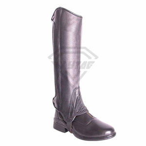 Hot Selling Professional Leather Material Customized Logo Printing Light Weight Unisex High <b>Half</b> Horse Riding <b>Chaps</b> Cheap Price - Product Image 4