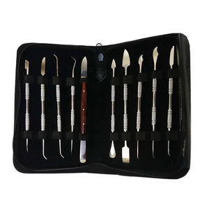 Ensemble d'outils de sculpture de cire dentaire en acier inoxydable de haute qualité, poignée ergonomique, certifié CE, instruments dentaires à alimentation manuelle - Product Image 1