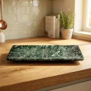 Rectangular <b>Marble</b> Storage Tray Minimalist Design Durable Tabletop Accessory For Living Room Indoor Use - Product Image 4