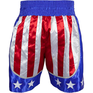 Shorts de boxe drapeau américain pour hommes, en polyester extensible, tenue d'arts martiaux, coupe classique, style imprimé - Product Image 3