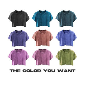 T-shirt court personnalisé pour femme en coton premium – Vêtements de mode en gros - Product Image 6