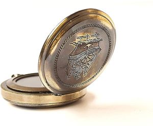 Brújula de Bolsillo Vintage de Latón con Tapa Articulada, Brújula Náutica Antigua Hecha a Mano, Regalo Marítimo Coleccionable - Product Image 2