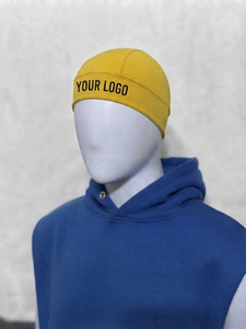 Yellow Knit <b>Skull</b> <b>Beanie</b> Cap Unisex Cuffed Winter Hat Soft Stretch Warm Casual Outdoor Headwear for Adults 56-58CM - Product Image 4