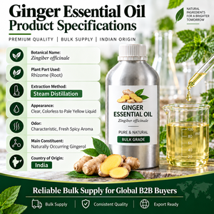 Aceite de Jengibre Puro, Aceite Esencial Botánico Natural, Proveedor de Envases a Granel, Fabricante, Exportador, India - Product Image 3