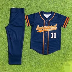 Ensemble d'uniformes d'équipe de football américain personnalisés, maillot de football américain de qualité supérieure, vêtements de sport OEM, uniforme de baseball, 100% polyester, manches courtes - Product Image 1