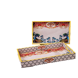 Trending 100% Eco-Friendly Handmade Wood Serving Tray Set Meena Nesting Trays-Small/Large Sizes <b>Decorative</b> Dishwasher Safe Home - Product Image 4