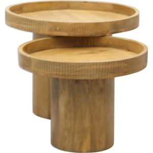 Traditional Eco-Friendly Durable Convertible Wooden <b>Nesting</b> Coffee <b>Tables</b> Solid Wood Top and Frame Living Room Furniture - Product Image 1