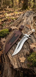 Couteau Bowie droit en acier inoxydable A&M Enterprises, lame fixe, manche en os, couteau de survie professionnel pour la chasse et les usages multiples - Product Image 3