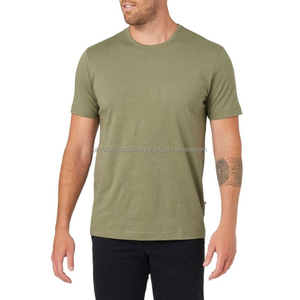 เสื้อยืดคอกลมโอเวอร์ไซส์ผ้าคอตตอนหนาคุณภาพสูงสำหรับผู้ชาย ราคาส่ง พร้อมโลโก้วินเทจแบบกำหนดเอง ไซส์พลัส ดีไซน์ใหม่ - Product Image 1