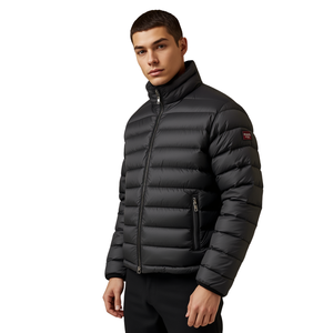 Chaqueta Acolchada Minimalista a Rayas para Hombre - Abrigo Térmico Aislante para Invierno - Product Image 1