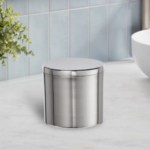 Recipiente de Almacenamiento de Lujo para Baño, Moderno, con Tapa, de Metal Cromado, para Algodón, Venta al por Mayor - Product Image 2