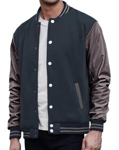 Veste universitaire brodée en laine de mouton pure pour homme - Product Image 3