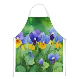 Illinois Violet Watercolor Unisex Large Multicolor Adult <b>Apron</b> for Cooking Baking Crafts Gardening <b>Kitchen</b> Server for Men <b>Women</b> - Product Image 1