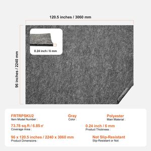 Tappeto Protettivo 8FT X 10FT, Spessore 1/4 di Pollice, Antiscivolo, 100% Poliestere Puro, Cuscinetto per Tappeti 7,8m² Premium per Uso Domestico - Product Image 4