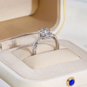 High on Demand Stylish Moissanite <b>Solitaire</b> <b>Ring</b> with <b>Silver</b> Finish for Women Bridal and Casual Fashion Available For Sale - Product Image 4