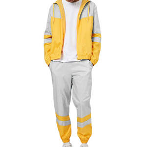 Conjunto de Pantalones y Chaqueta Cortavientos de Dos Piezas con Cierre de Nylon Personalizado para Hombre, Sudadera con Patrón Sólido y Traje Deportivo - Product Image 4