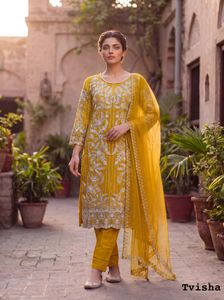 Indian Traditional Soft <b>Net</b> with Heavy Embroidery Work Salwar Kameez for Wedding Occasion and Festive Party for Women Fancy Wear - Product Image 6