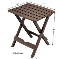 Table d'appoint pliante moderne en bois massif pour l'extérieur, avec design imperméable et fonction de transport facile, idéale pour la cour et la ferme