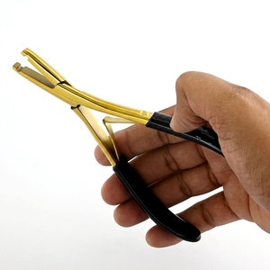Herramienta Profesional de Engaste para Extensiones de Cabello con Micro Anillos de un Solo Orificio, Alicates Duraderos de Acero Inoxidable para Cerrar Cuentas, para Estilistas de Cabello - Product Image 1