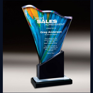 Custom Color-Printed Crystal <b>Trophy</b> Unique UV-Printed Champion Award for Corporate, Sports & Recognition Events - Product Image 5