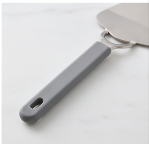 Juego de espátulas para pastel de metal plateado con elegantes mangos de acrílico, espátula y cuchillo para uso en ceremonias de boda - Product Image 2