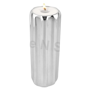 Bougeoir en métal 6 T-Light en acier inoxydable Décoration de la maison de Noël Décalage écologique pour éclairage de bougeoir - Product Image 1