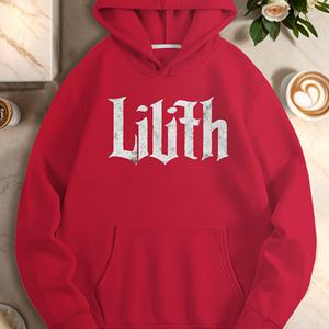 Lilith in <b>gothic</b> font women's casual <b>hoodies</b> - Product Image 3
