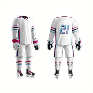 Ensemble de maillots et chaussettes de hockey sur glace personnalisés de haute qualité, sublimation frontale, respirant, 100% polyester, unisexe adulte, OEM SPORTS - Product Image 3
