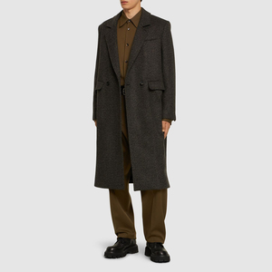 เสื้อโค้ทกันหนาวผู้ชายไซส์ใหญ่ ผ้าขนสัตว์ ติดกระดุม สไตล์ฮิปฮอป ทรงหลวมเข้ารูป สวมใส่สบาย ทันสมัย - Product Image 3