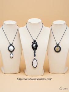 Collar con Colgante de Ópalo Hecho a Mano con Macramé, Envuelto en Alambre Dorado, Piedra Preciosa Natural, Joyería Bohemia Chic, Cordón Ajustable, Regalo - Product Image 3