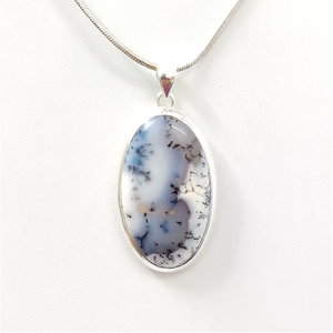 925 Sterling Silver Dendrite <b>Opal</b> Cabochon <b>Pendant</b> Handmade Jewelry Collection Everyday & Any Occasion Wear - Product Image 2