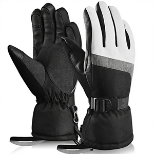 Women's <b>Ski</b> <b>Gloves</b> Black <b>White</b> Polyester/Cotton Thermal Winter Outdoor Casual Wrist Length Waterproof Windproof Touchscreen - Product Image 6