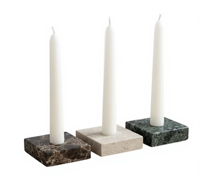 Ensemble de 3 porte-bougies en marbre vert naturel, élégants supports décoratifs pour bougies, décoration de la maison, centre de table, cadeau - Product Image 2