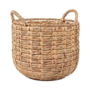 Panier à linge durable pour la maison avec poignées de bonne qualité, fait à la main, grand panier de rangement tissé à la main en jacinthe d'eau - Product Image 5