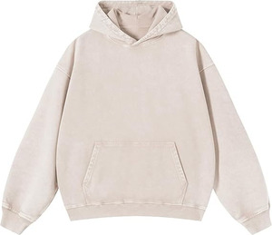 Sweat-shirt à capuche surdimensionné en coton 100% délavé à l'acide, style streetwear vintage, pour homme, mode hiver - Product Image 1