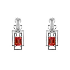 Pendientes de Zafiro Padparadscha Naranja Ceilán Impecables, Corte Radiante, Plata de Ley 925, Hechos a Mano, Regalo de Compromiso - Product Image 5