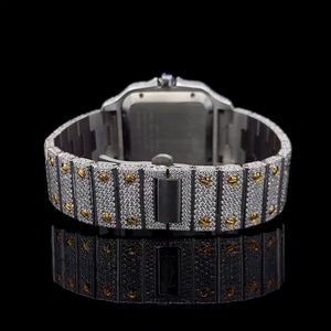 Venta Directa de Fábrica, Relojes Mecánicos Automáticos de Lujo con Esfera de Cristal Cuadrada de Acero Inoxidable y Diamantes Moissanite VVS para Hombre y Mujer - Product Image 3