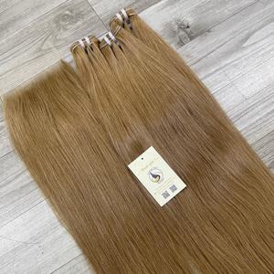 Extensiones de trama de calidad superior Swiss Lace 5x5 HD Cierre Tramas de doble dibujado Cabello Recto Rubio cálido Paquetes de cabello - Product Image 3