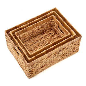 Natural Woven <b>Storage</b> <b>Basket</b> Handcrafted Handwoven <b>Wicker</b> Organizer <b>Basket</b> with Handles for Home Bedroom Bathroom Wholesale - Product Image 4