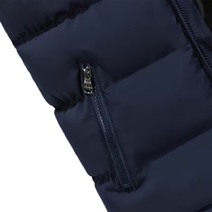Chaleco acolchado para hombre, color azul marino, para exteriores, sin mangas, con cremallera, informal, con bolsillo, servicio OEM. - Product Image 4